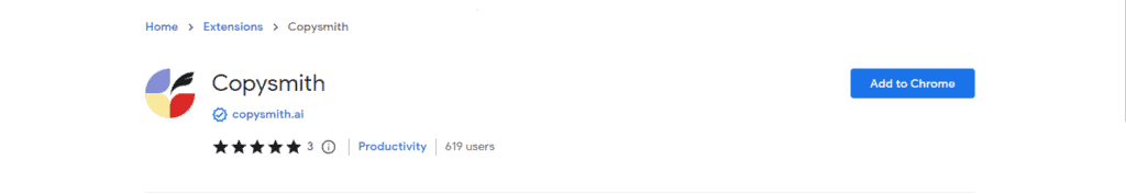 Copysmith Browser Extension on Chrome Web Store