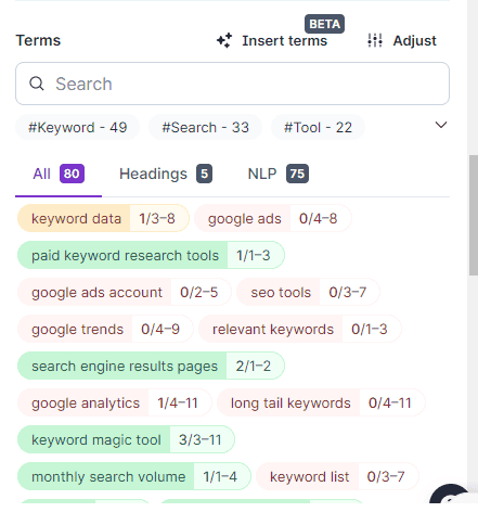Insert terms Surfer SEO (1)