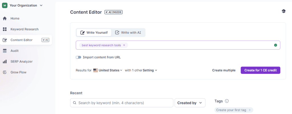 Surfer SEO Content Editor - Write Yourself