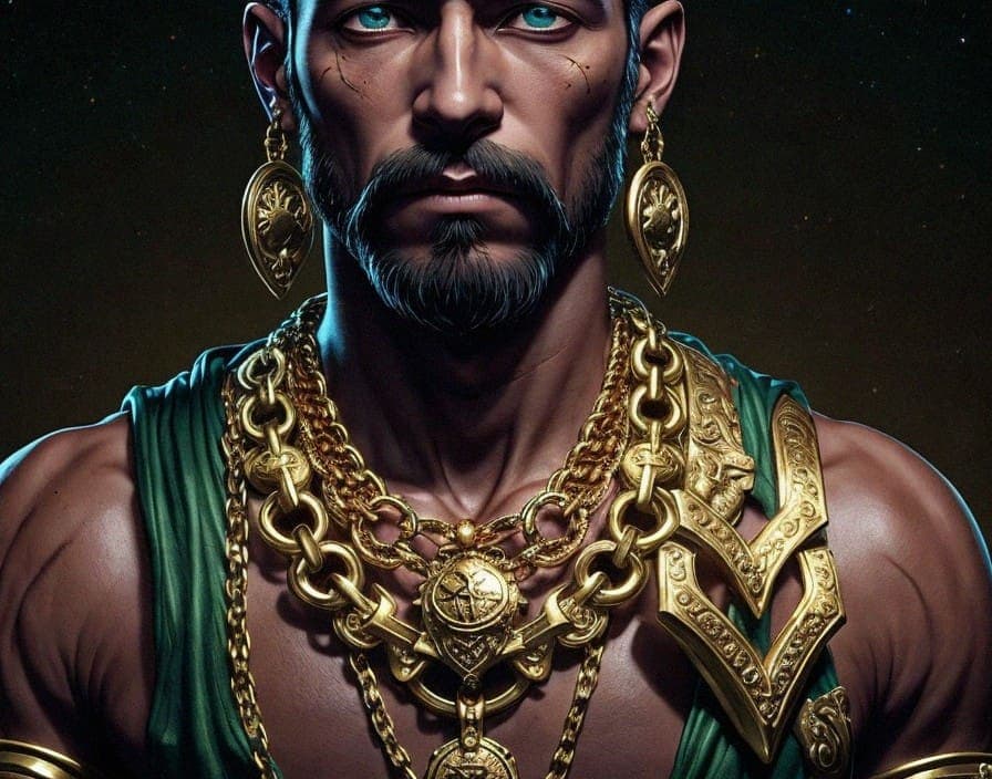 AI art example 2 of a man wearing gold