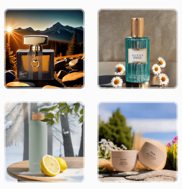 Mokker AI-Generated Product Background Examples