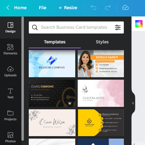 Canva Business Card Templates