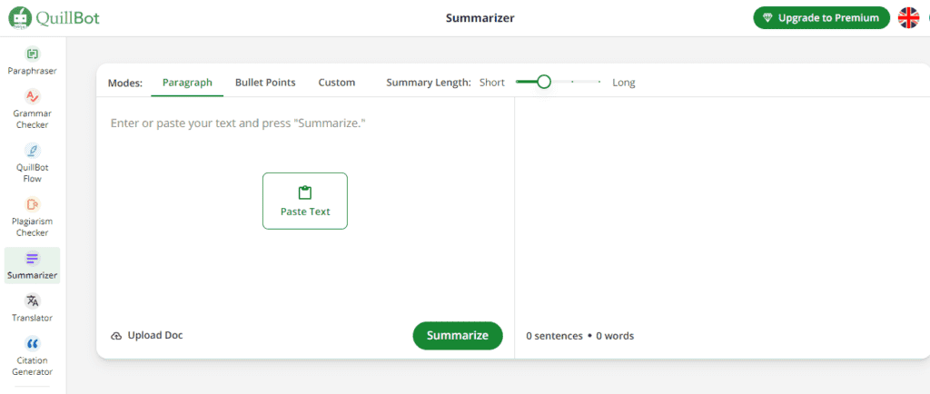 QuillBot Text Summarizer
