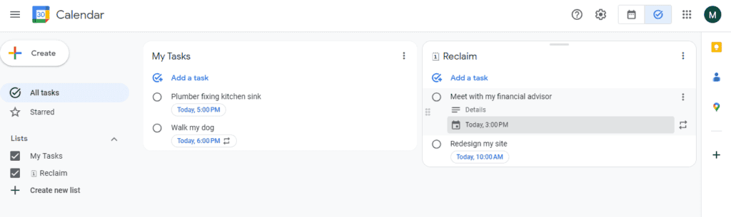Google Tasks - Reclaim AI