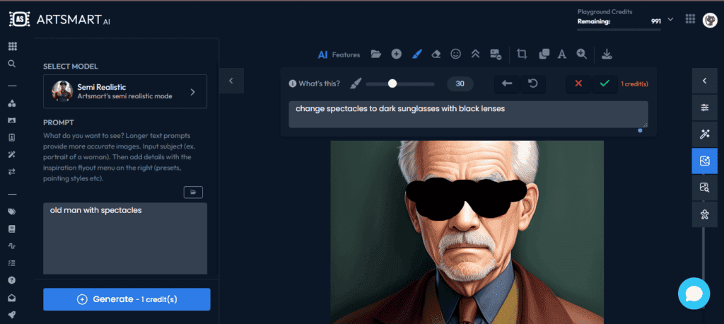 Old man with spectacles 2 - ArtSmart AI