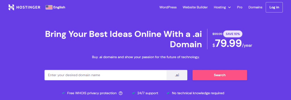 Hostinger .ai Domain Registration