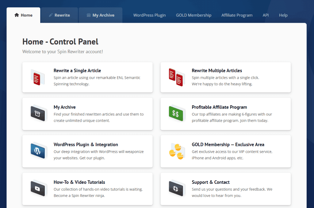 Spin Rewriter - Home