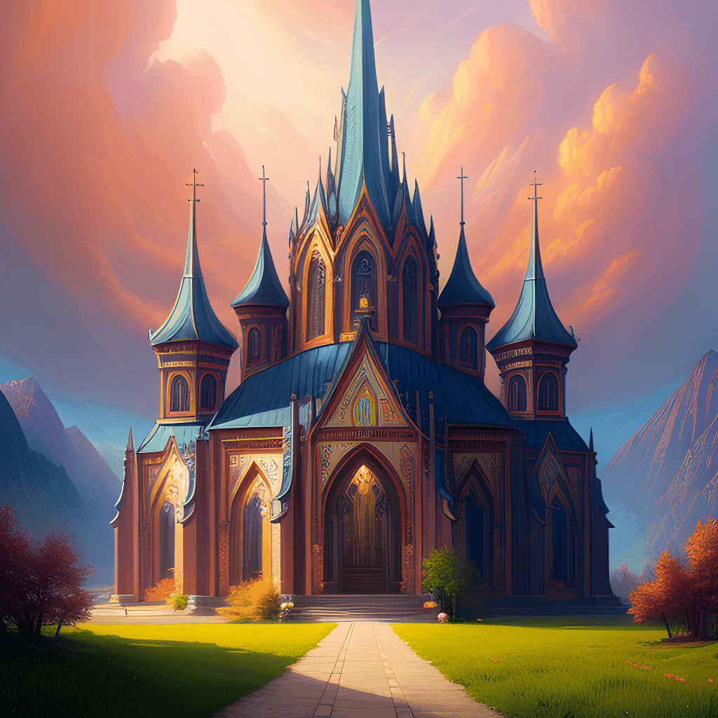 AI-generated image of a royal church by Mike Stuzzi
