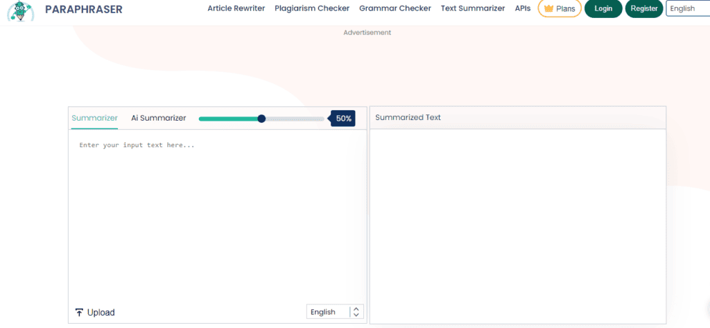 Paraphraser.io AI Text Summarizer
