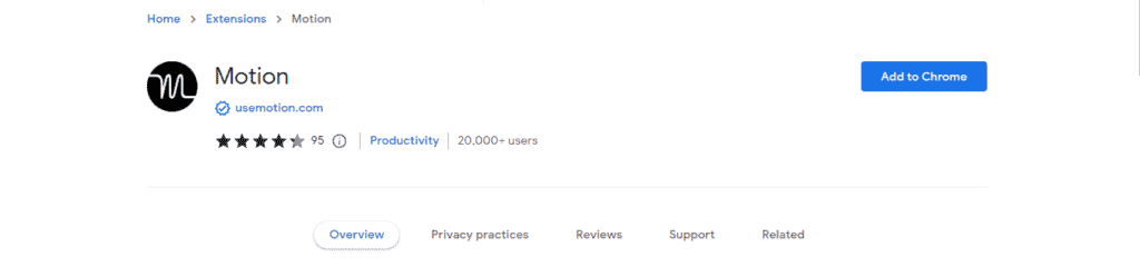 Motion Chrome Extension