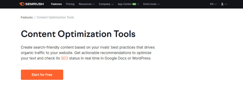 Semrush Content Optimization Tools