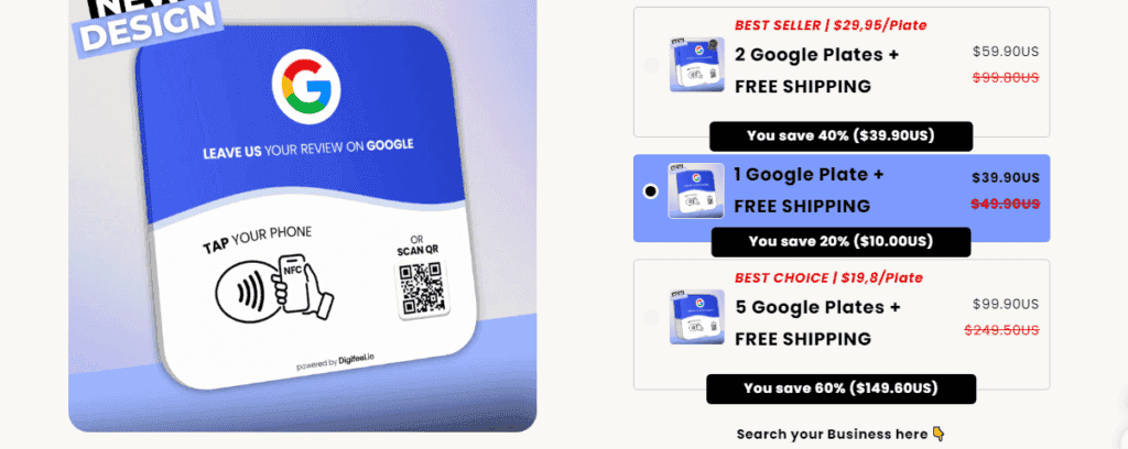 Digifeel Google Review Plates