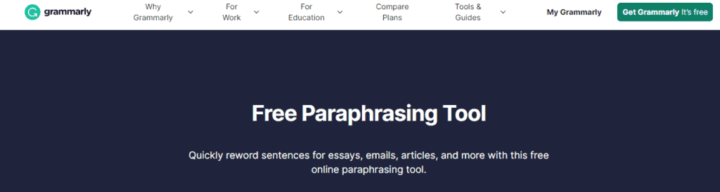 Grammarly Paraphrasing Tool