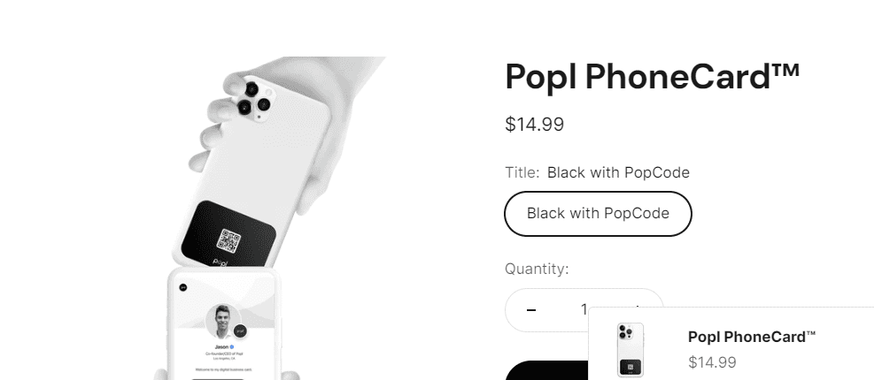 Popl PhoneCard™Price