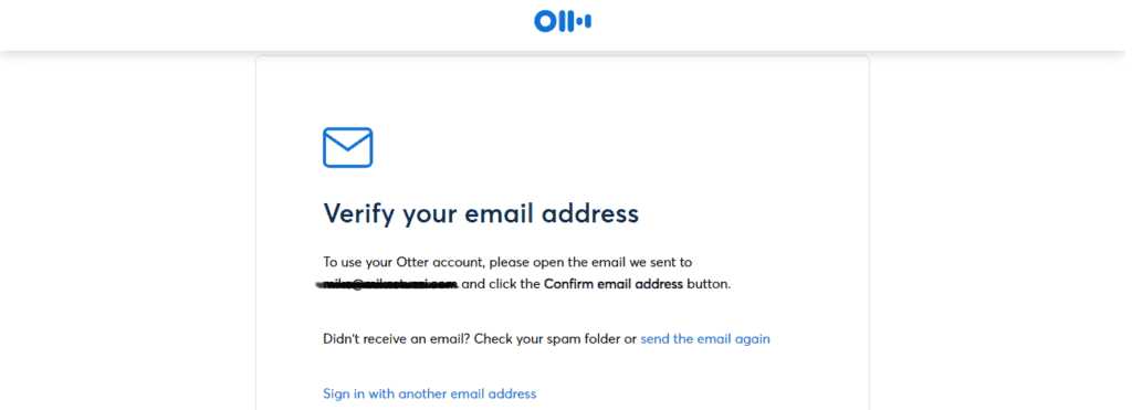 Otter.ai Verify Email Address