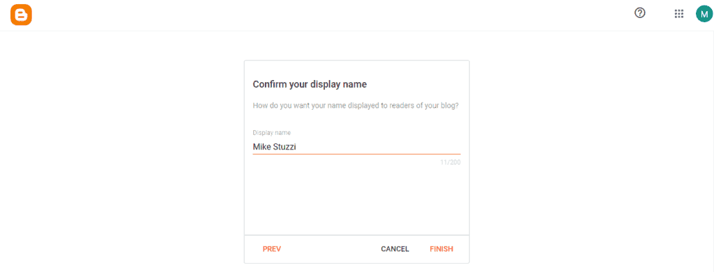 Blogger - Confirm your display name