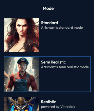 ArtSmart AI Modes