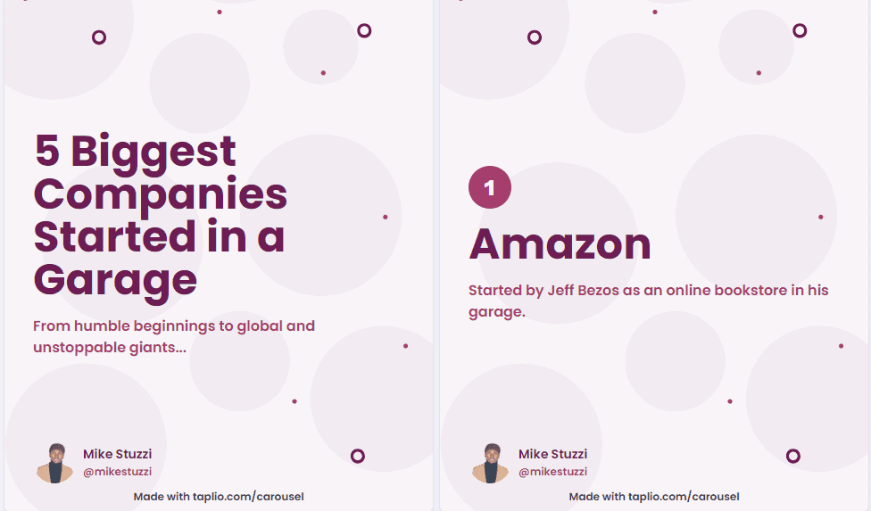 Section of a LinkedIn Carousel Sample Created by Taplio