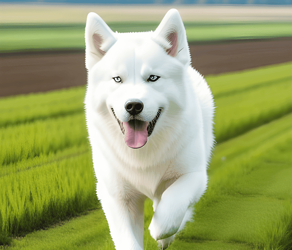 Big white Siberian Husky dog - AI Art