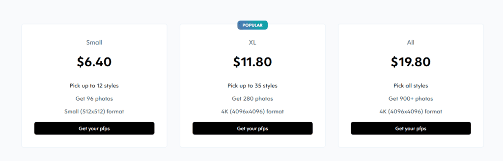 Profile Picture AI Pricing