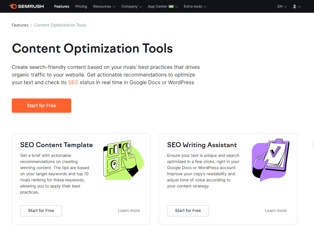 Semrush Content Optimization Tools