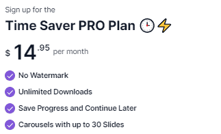aiCarousels Pro Pricing