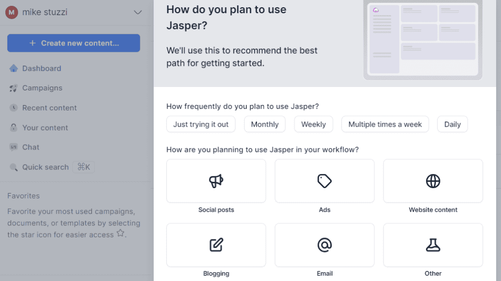 Jasper AI Onboarding 2