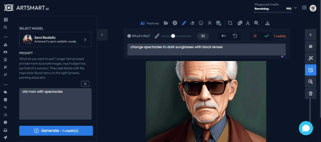 Old man with spectacles 3 - ArtSmart AI