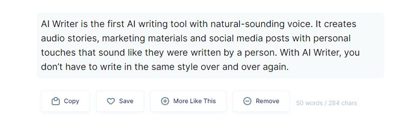 Copy.ai Product Description - Output