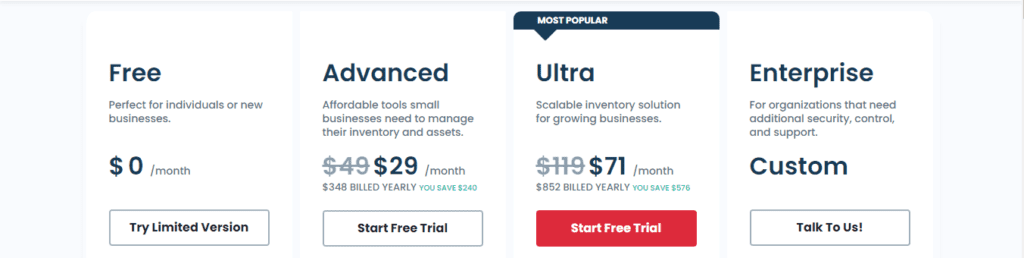 Sortly Pricing