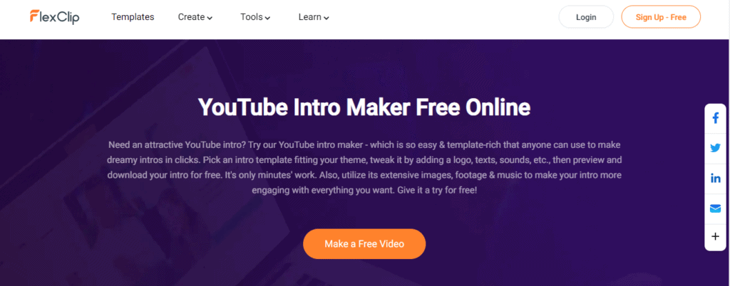FlexClip YouTube Intro Maker