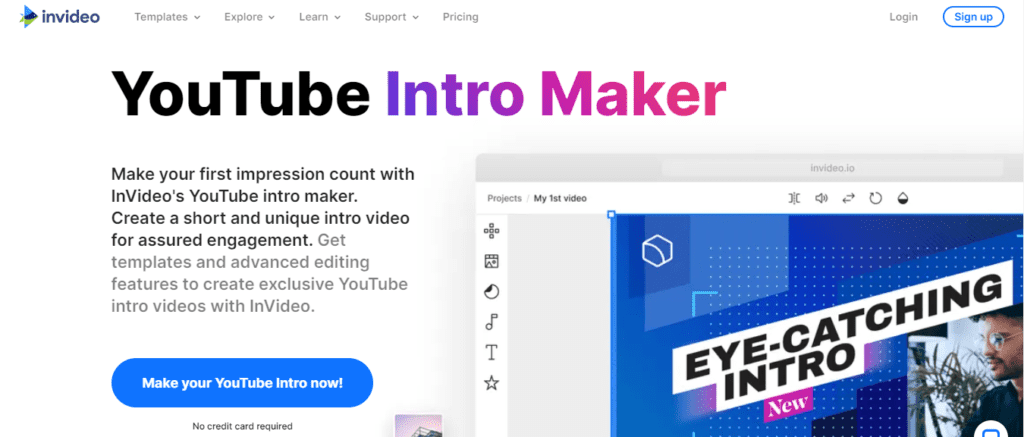 InVideo YouTube Intro Maker
