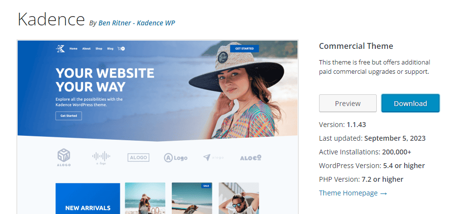 Kadence WordPress-thema