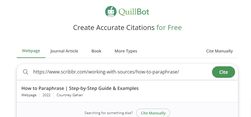 Générateur de citations Quillbot - Examen