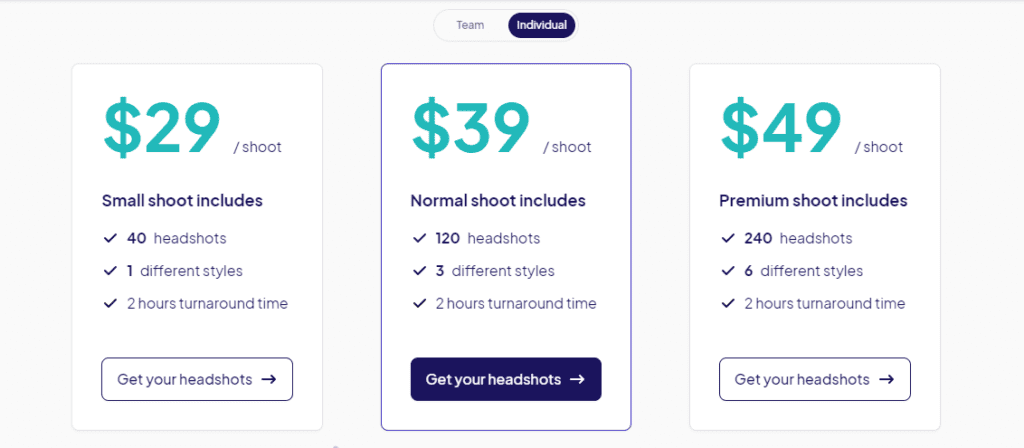 Preços do HeadshotPro