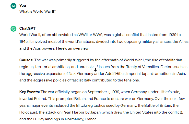 चैटजीपीटी अनुसंधान - द्वितीय विश्व युद्ध