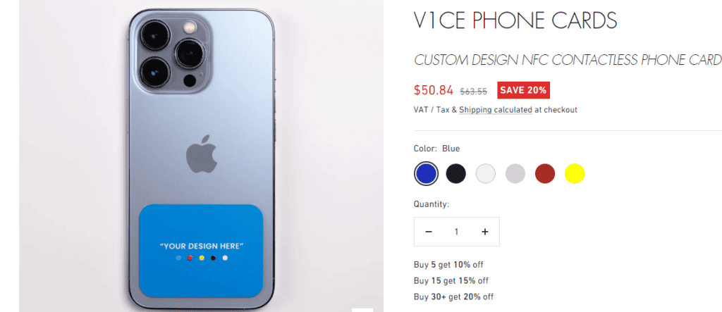 أسعار بطاقات الهاتف V1CE