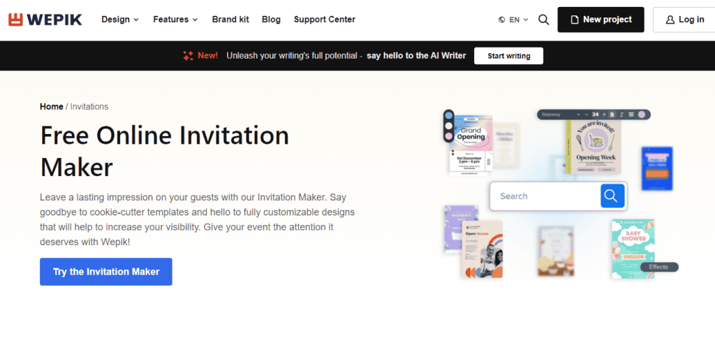 WePik’s Online Invitation Maker