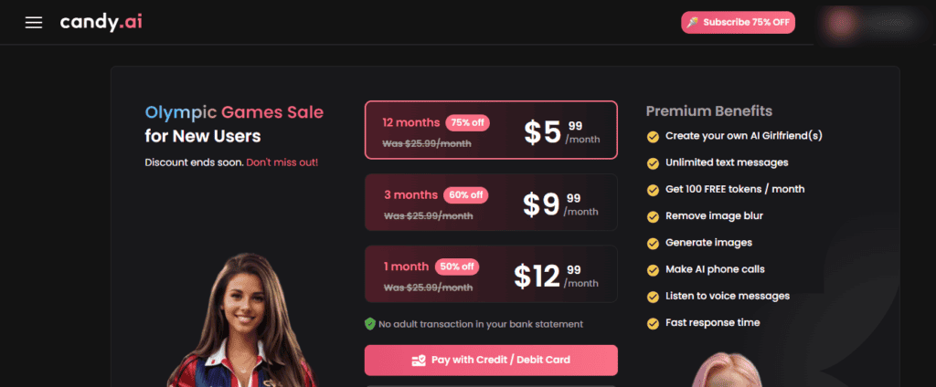 Candy.AI Pricing